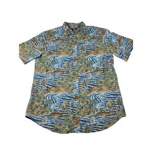 Reyn Spooner 2XL XXL Tailored Fit Hawaiian‎ Shirt Island Tiger
